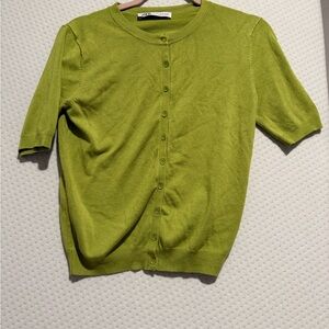 Green Button-Up Cardigan